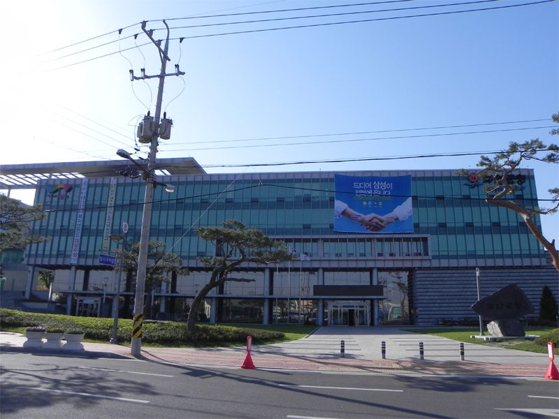 전북 부안군청사 에너지 효율개선공사-부안군청-커튼월 현장 사진